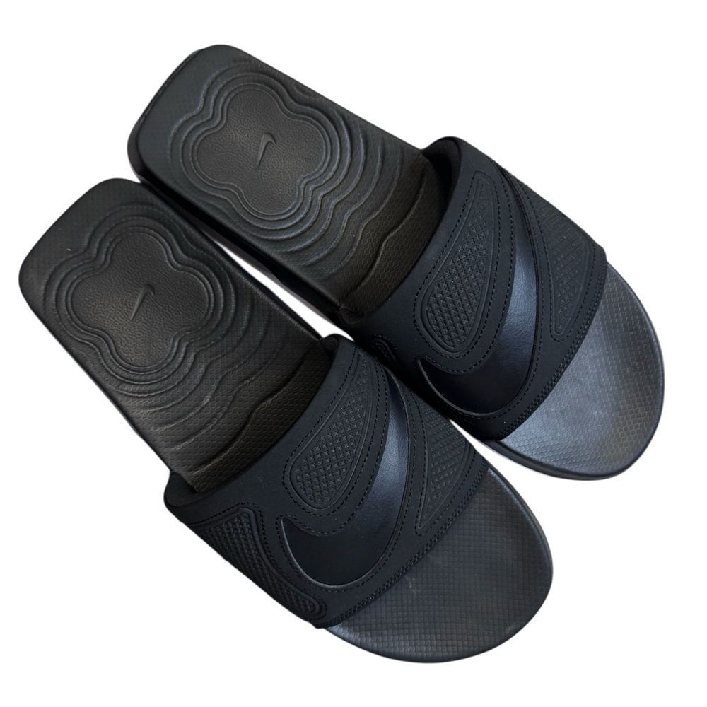 Nike Air Max Cirro Black White Slides Open Toe Laid Back Comfort Size 12 - Picture 1 of 7